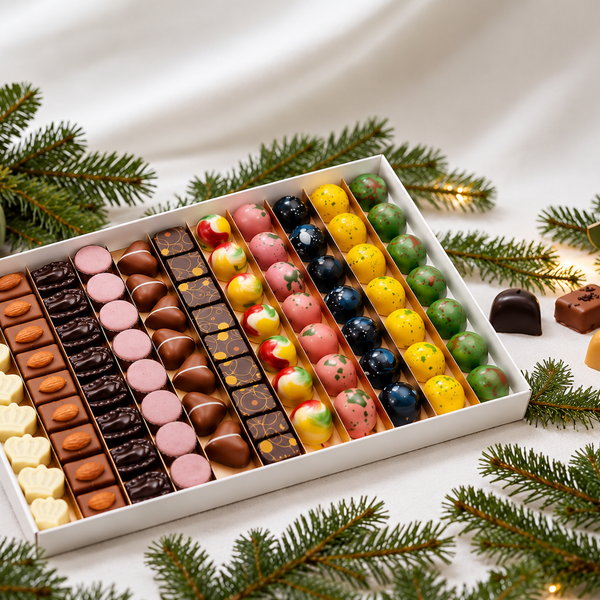 Chokoladegave - Marus & L’Artisan, 1 kg fyldte chokolader
