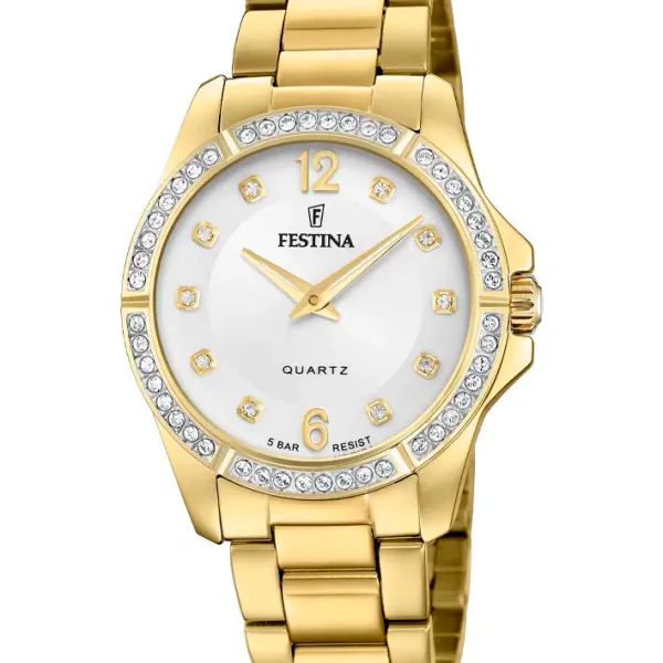 Festina Mademoiselle – Elegant dameur med dobbel finish og krystaller